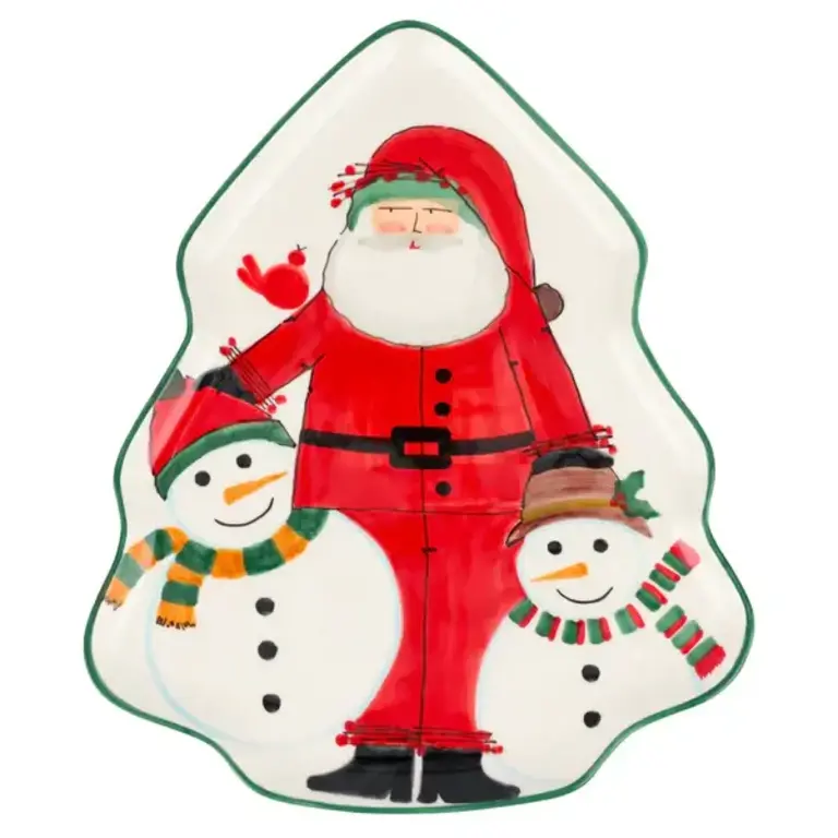 VIETRI VIETRI Old St. Nick 2024 Limited Edition Figural Tree Platter