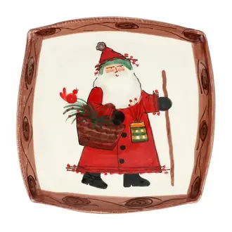 VIETRI Old St Nick Outdoorsman Square Platter