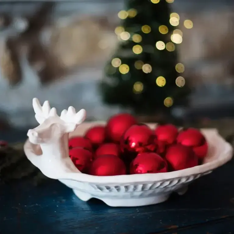 VIETRI VIETRI Pietra Natale Figural Deer Shallow Bowl