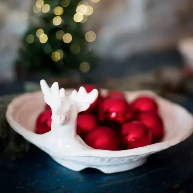 VIETRI VIETRI Pietra Natale Figural Deer Shallow Bowl