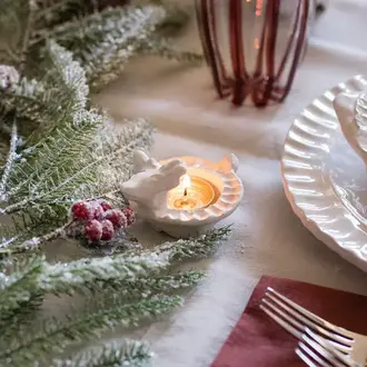 VIETRI Pietra Natale Figural Deer Votive