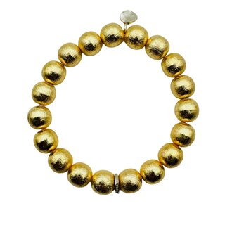 JMNYC DESIGNS Matte 18k Gold Vermeil Ball Stretch Bracelet
