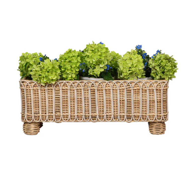 JULISKA JULISKA Provence Rattan 20" Rectangle Planter, Whitewash