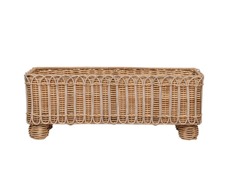 JULISKA JULISKA Provence Rattan 20" Rectangle Planter, Whitewash