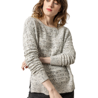 LILLA P Pointelle Boatneck Sweater