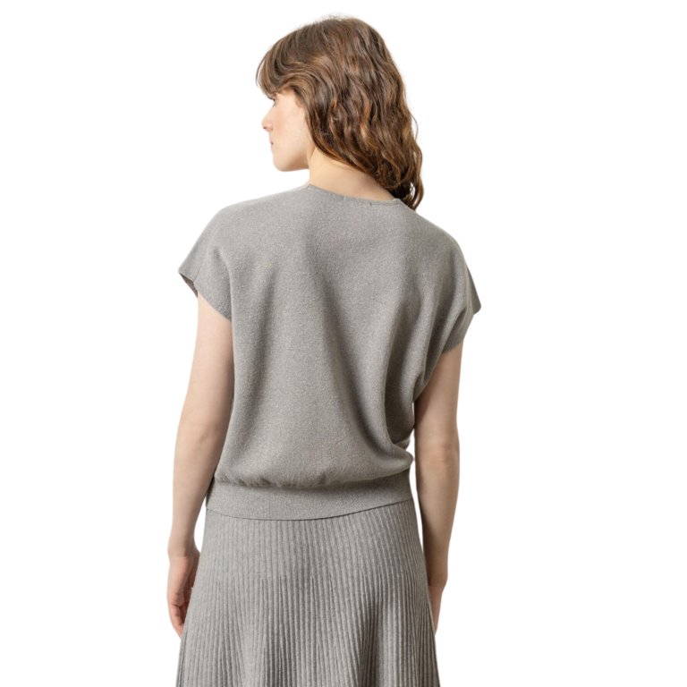 LILLA P LILLA P Metallic V Neck Sweater