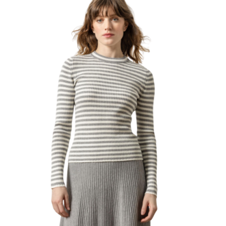 LILLA P Striped Crewneck Sweater