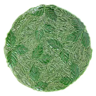 VIETRI Lastra Holiday Green Figural Round Platter