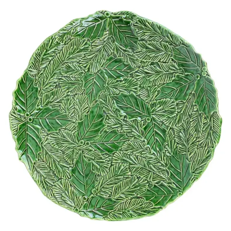 VIETRI VIETRI Lastra Holiday Green Figural Round Platter