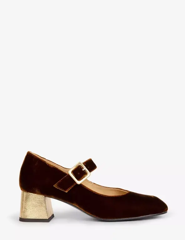 PENELOPE CHILVERS PENELOPE CHILVERS Mid Heel Velvet Mary Jane