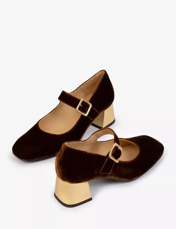 PENELOPE CHILVERS PENELOPE CHILVERS Mid Heel Velvet Mary Jane