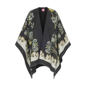 FRANCO FERRARI Roses and Daffodils Poncho Cape