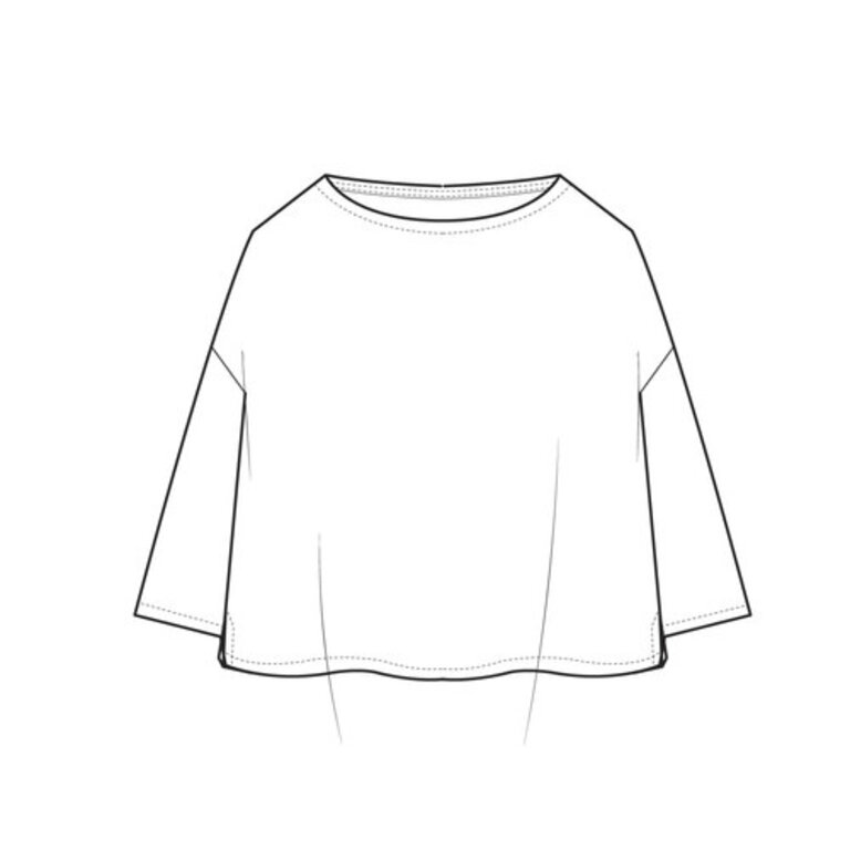 EILEEN FISHER Silk Georgette Crepe Bateau Neck Box-Top EILEEN FISHER Silk Georgette Crepe Bateau Neck Box-Top