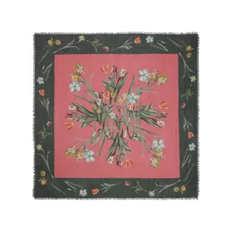 FRANCO FERRARI Botanical Print Cashmere Scarf