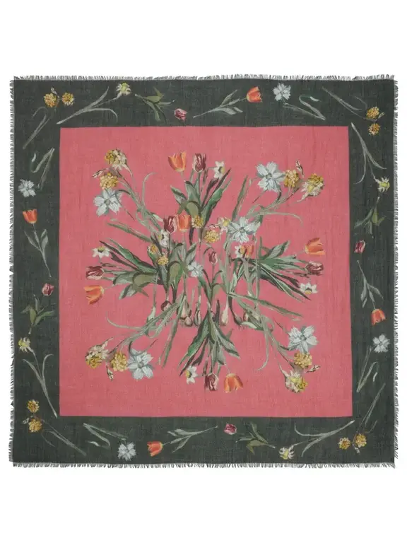 FRANCO FERRARI FRANCO FERRARI Botanical Print Cashmere Scarf