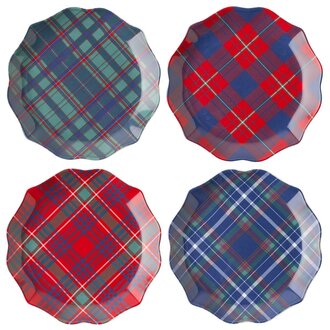JULISKA Traditional Tartan Salad/Desert Plates, Set/4