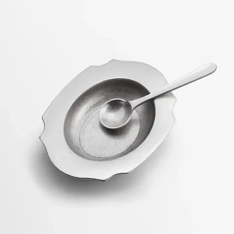 BEEHIVE HANDMADE BEEHIVE HANDMADE Pewter Salt Cellar and Spoon