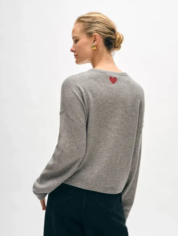 WHITE + WARREN WHITE + WARREN Cashmere Mini Heart Sweatshirt