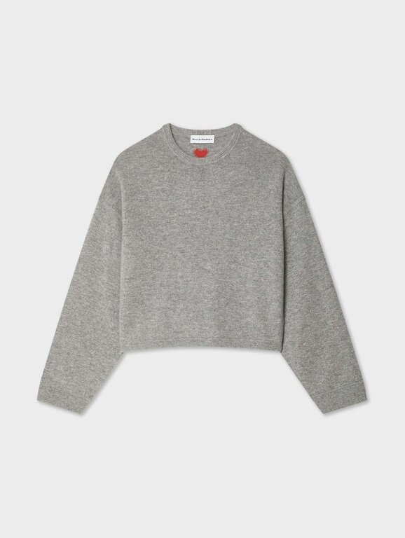 WHITE + WARREN WHITE + WARREN Cashmere Mini Heart Sweatshirt
