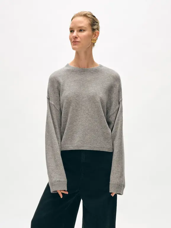 WHITE + WARREN WHITE + WARREN Cashmere Mini Heart Sweatshirt