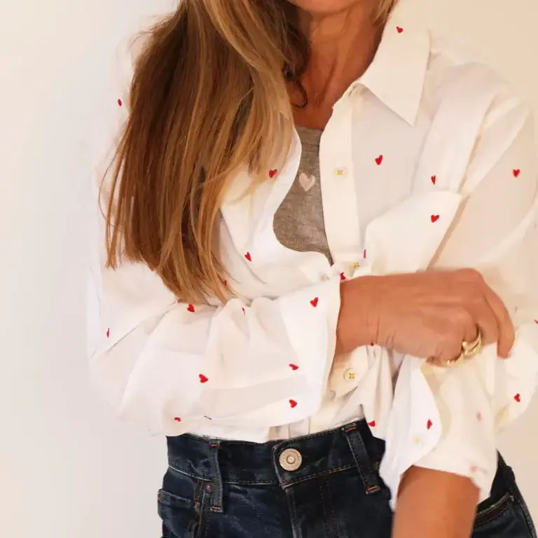 KERRI ROSENTHAL KERRI ROSENTHAL Mia Printed Tiny Hearts Shirt