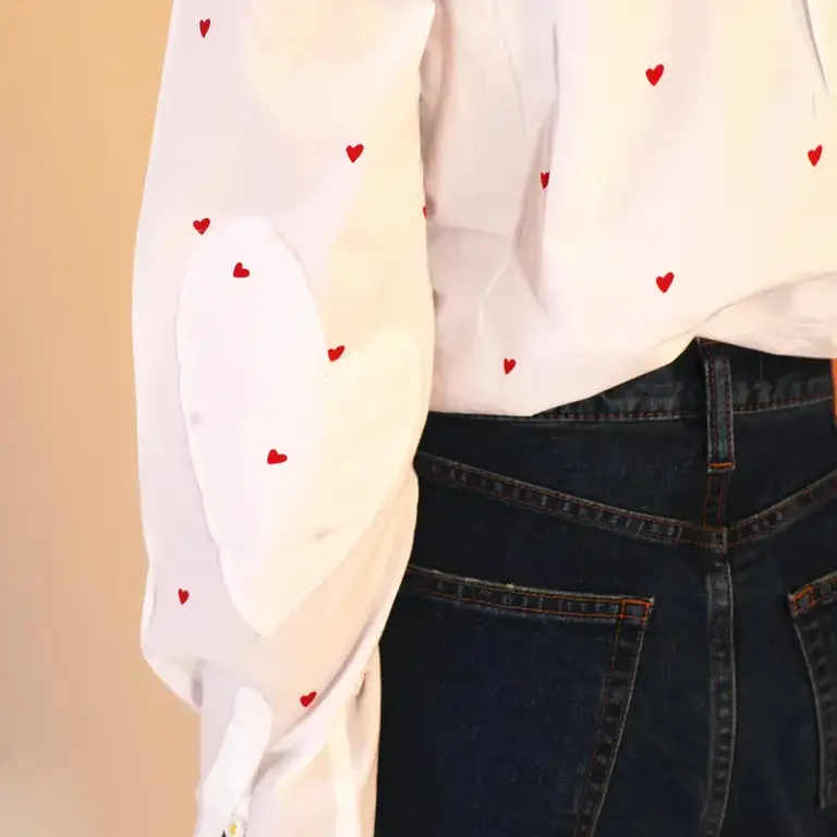 KERRI ROSENTHAL KERRI ROSENTHAL Mia Printed Tiny Hearts Shirt