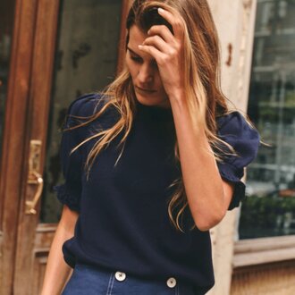 CARTOLINA NANTUCKET Fallon Short Sleeve Pullover Sweater