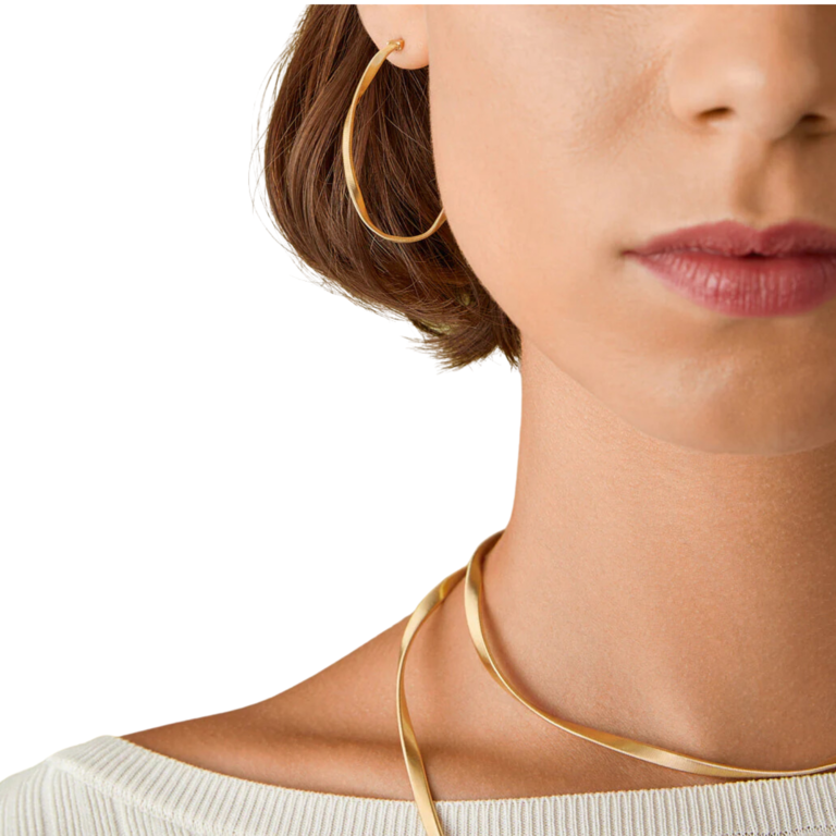 MARCO BICEGO MARCO BICEGO 18k Yellow Gold Marrakech Twisted Medium Hoop Earrings