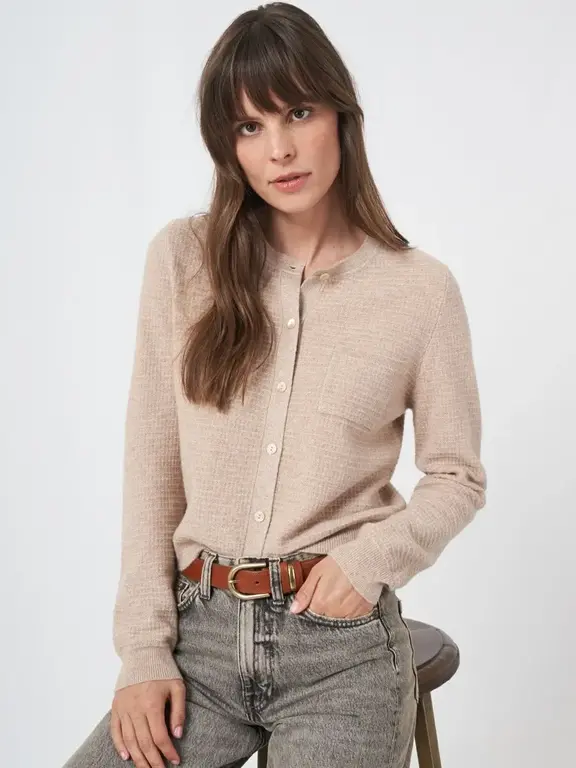 REPEAT REPEAT Short Cashmere, Lurex Cardigan Sweater