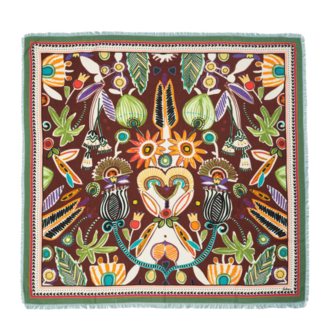 ECHO DESIGN GROUP Folk Floral Oversized Square Scarf