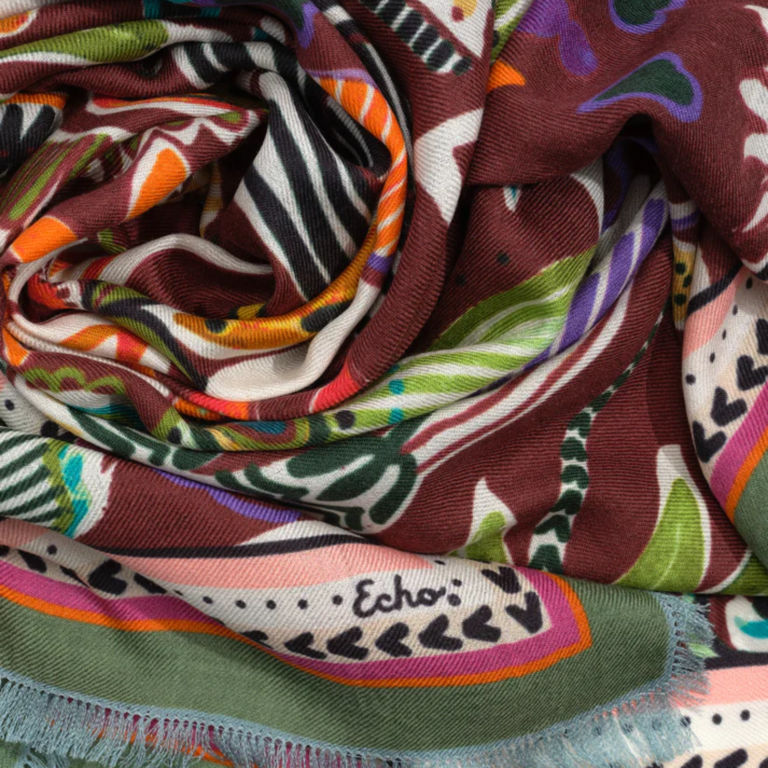 ECHO DESIGN GROUP ECHO Folk Floral Oversized Square