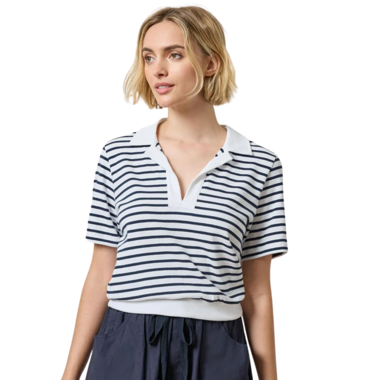 LILLA P LILLA P Stripe Polo Top
