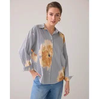 SUMMUM Flowers & Stripes Blouse