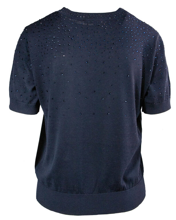 ELLIOTT LAUREN ELLIOTT LAUREN Elbow Sleeve Crystal Detail Sweater