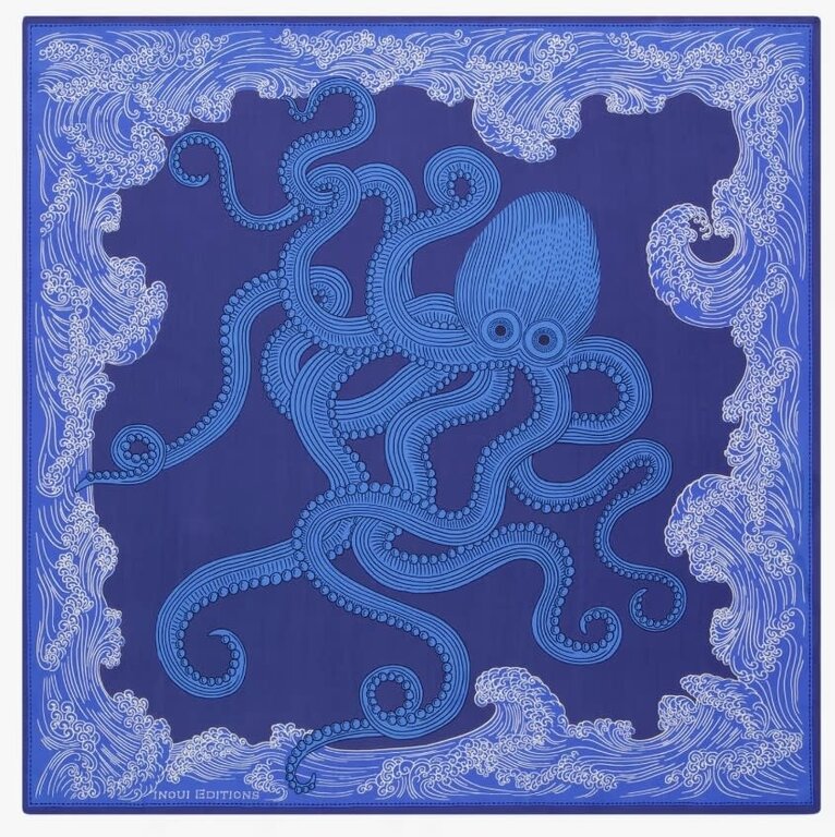 INOUI EDITIONS INNOUI EDITIONS  Poseidon Square Scarf- Azure, CA21POS54