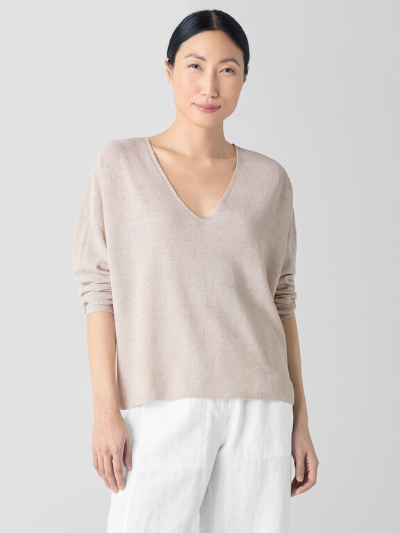 EILEEN FISHER EILEEN FISHER Organic Linen Cotton V-Neck Top