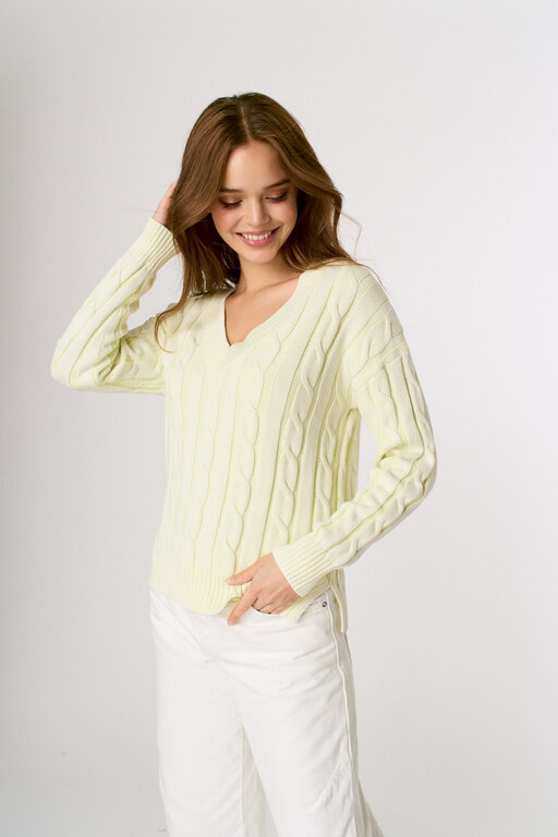 J. SOCIETY J. SOCIETY V Neck Cable Sweater