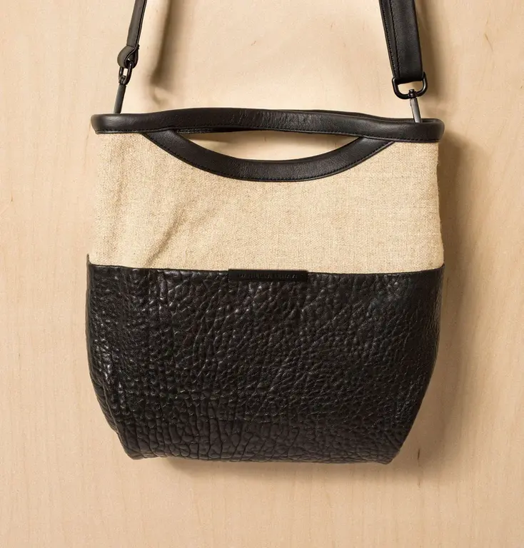 DANIELLA LEHAVI Sevilla Leather & Linen Bag