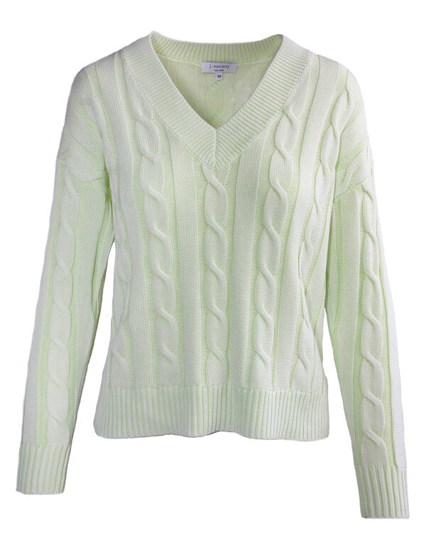 J. SOCIETY J. SOCIETY V Neck Cable Sweater