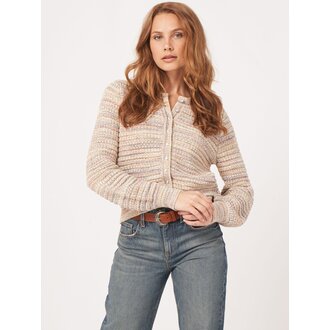 REPEAT Short Cardigan, Pearl Button