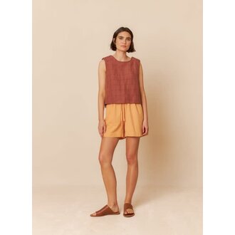 INDI&COLD Check Linen Crop Top