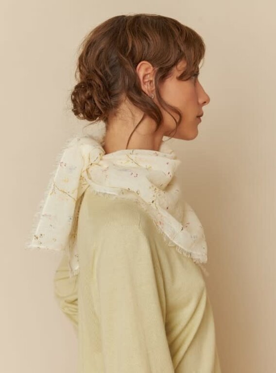 INDI&COLD INDI&COLD Cotton Voile Flower Scarf
