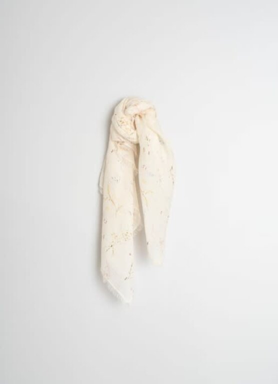 INDI&COLD INDI&COLD Cotton Voile Flower Scarf