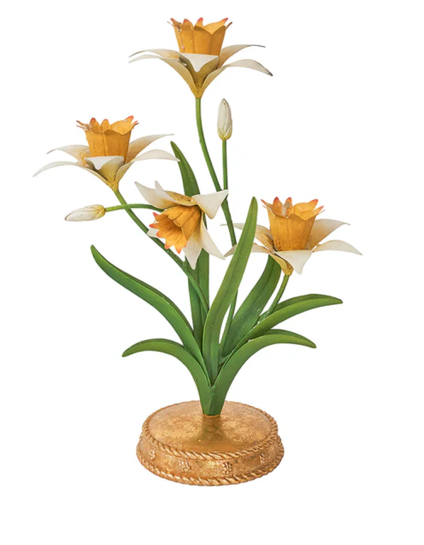 JULISKA JULISKA Meadow Walk Daffodil 14" Centerpiece Candelabra, Yellow
