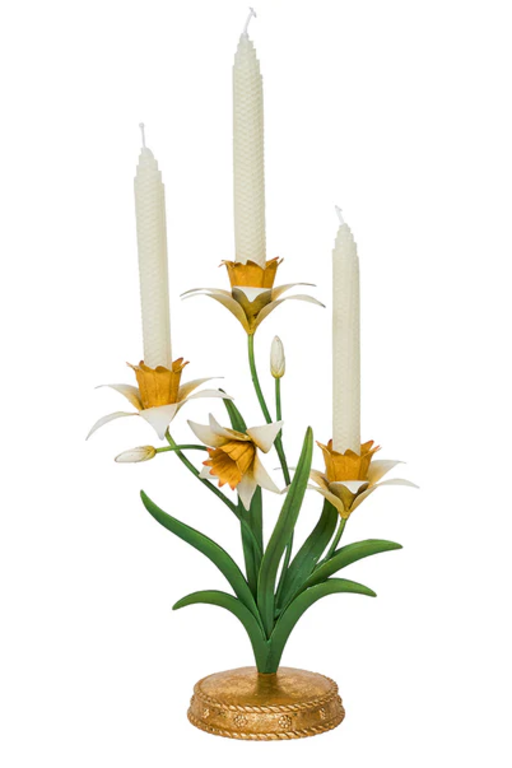 JULISKA JULISKA Meadow Walk Daffodil 14" Centerpiece Candelabra, Yellow