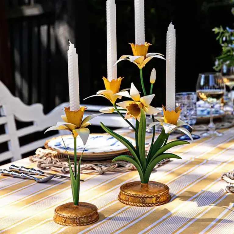 JULISKA JULISKA Meadow Walk Daffodil 14" Centerpiece Candelabra, Yellow