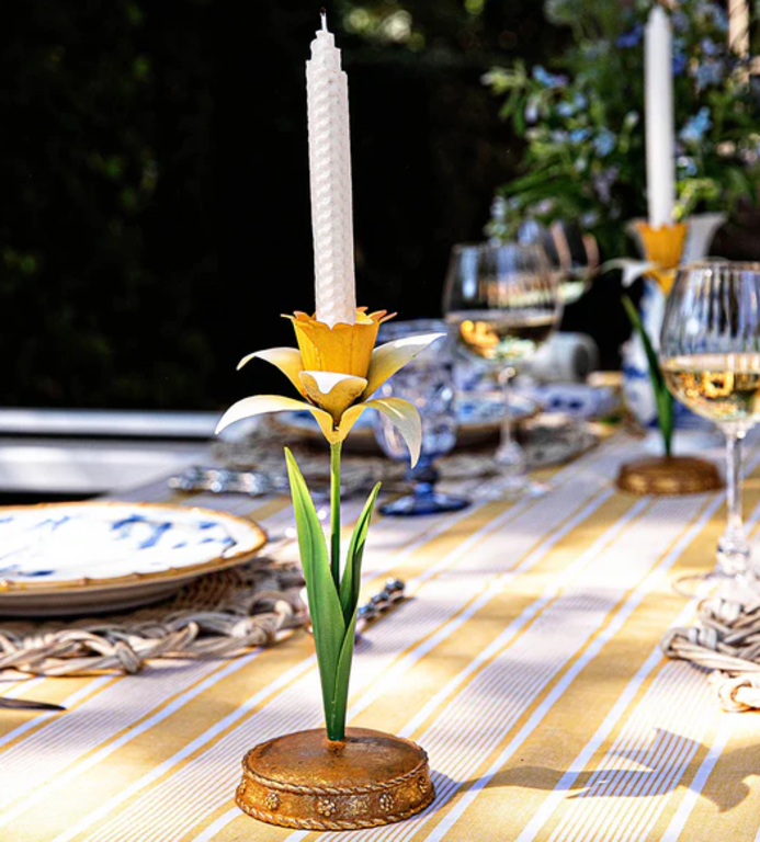 JULISKA JULISKA Meadow Walk Daffodil 9" Candlestick, Yellow