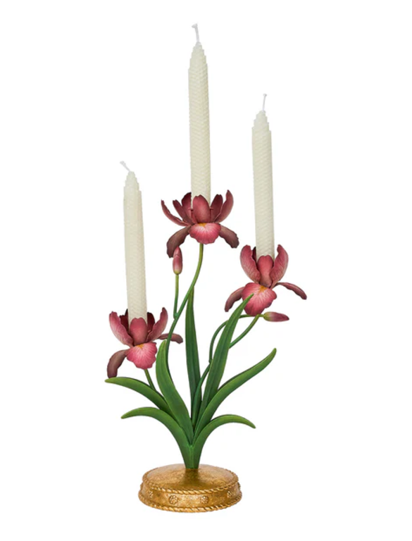 JULISKA JULISKA Meadow Walk Iris 14" Centerpiece Candelabra, Pink