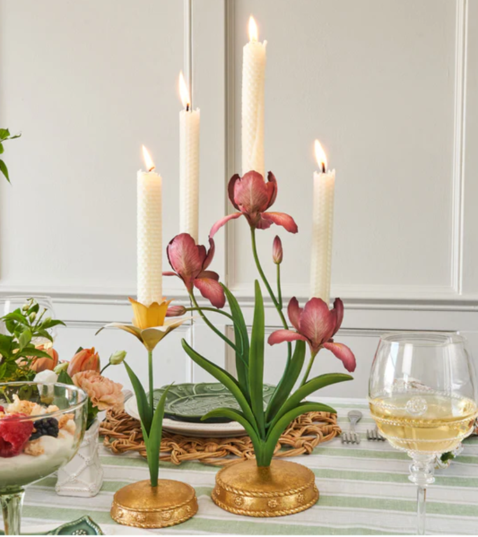 JULISKA JULISKA Meadow Walk Iris 14" Centerpiece Candelabra, Pink