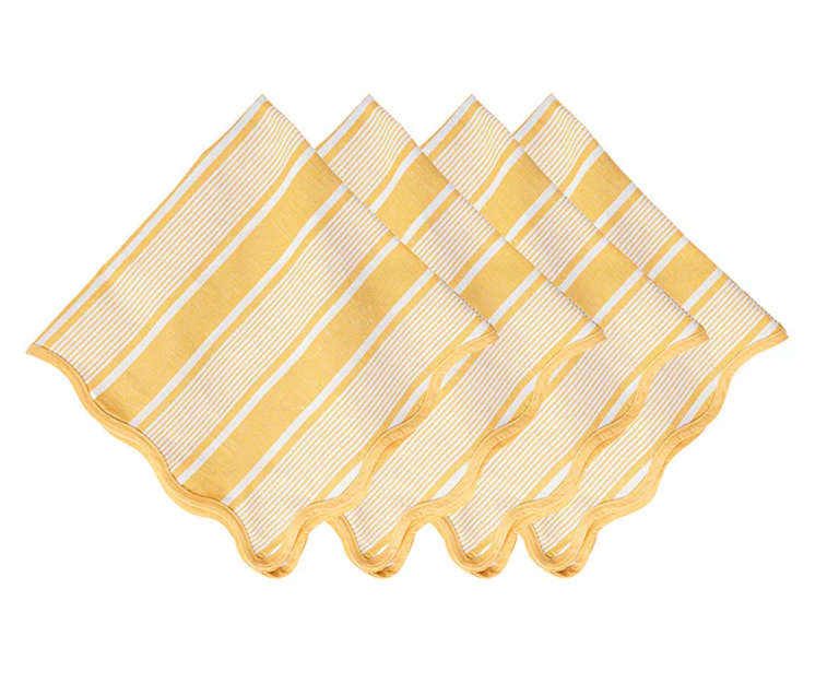JULISKA JULISKA Cabana Stripe Napkin, Set/4, Sunshine